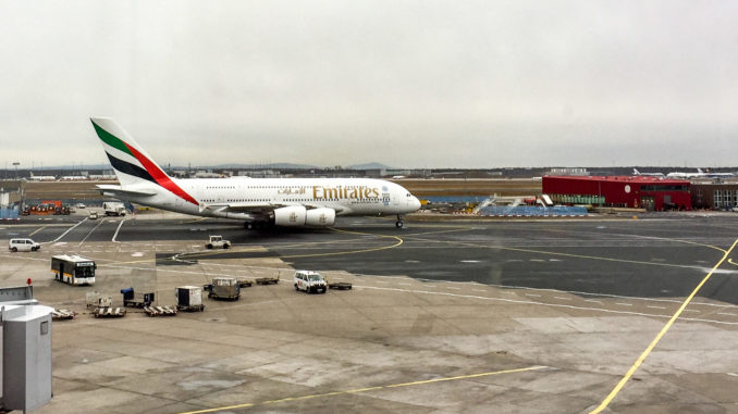 Emirates A380 in Frankfurt