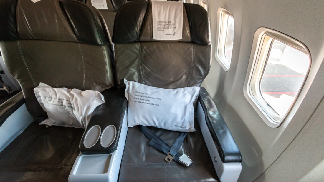 Die Sitze in der Saga Class der Icelandair