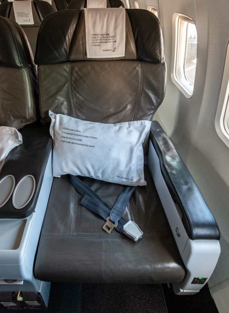 Sitz 3A in der Saga Class der Icelandair